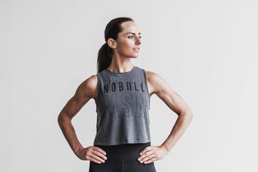 Nobull Muscle (Madison) Women's Tank Tops Deep Grey | Australia (NM7461)